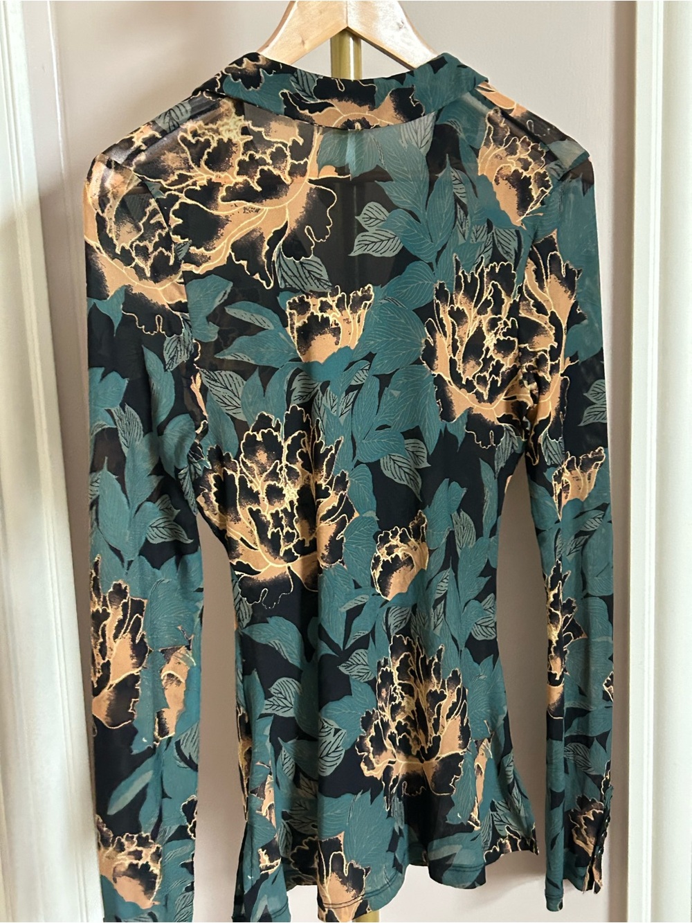 Free People Lucky Shirt in Black Bloom(size small) - Picture 5 of 10